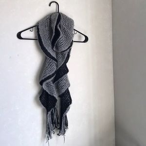 Gray + black scarf